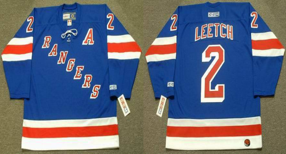 2019 Men New York Rangers #2 Leetch blue style 4 CCM NHL jerseys->new york rangers->NHL Jersey